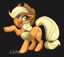 Size: 611x547 | Tagged: safe, artist:thegamercolt, applejack, earth pony, pony, raised hoof, solo, underhoof