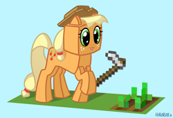 Size: 3300x2250 | Tagged: safe, artist:hirurux, applejack, earth pony, pony, female, mare, minecraft, solo