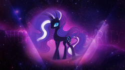 Size: 1366x768 | Tagged: safe, artist:madblackie, artist:melodycrystel, derpibooru import, nightmare rarity, solo, space, vector, wallpaper