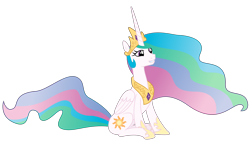 Size: 6000x3375 | Tagged: safe, artist:sketchmcreations, princess celestia, alicorn, pony, celestial advice, absurd resolution, female, mare, simple background, sitting, smiling, solo, transparent background, vector
