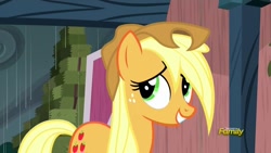 Size: 1280x720 | Tagged: safe, screencap, applejack, earth pony, pony, appleoosa's most wanted, cute, solo, wet mane