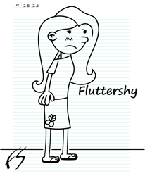 Size: 5100x6200 | Tagged: safe, artist:facelesssoles, fluttershy, human, absurd resolution, diary of a wimpy kid, humanized, lined paper, monochrome, solo, style emulation, wimp