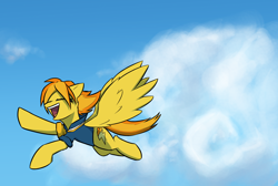 Size: 3840x2576 | Tagged: safe, artist:captainhoers, derpibooru import, spitfire, flying, solo