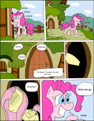 Size: 1024x1322 | Tagged: safe, artist:average-00, fluttershy, pinkie pie, earth pony, pegasus, pony, comic:opposites, comic, this will end in tears