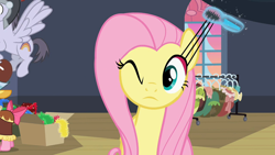 Size: 1280x720 | Tagged: safe, screencap, fluttershy, pegasus, pony, hearth's warming eve (episode), eye, eyelashes, hearth's warming eve