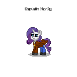 Size: 400x400 | Tagged: safe, rarity, pony, unicorn, british, captain ash, clothes, crossover, pony town, pun, simple background, timesplitters, transparent background