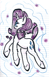 Size: 735x1140 | Tagged: safe, artist:shoeunit, rarity, pony, unicorn, female, floating, lined paper, mare, solo, traditional art