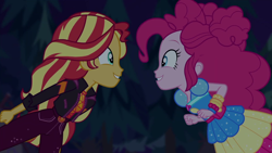 Size: 1920x1080 | Tagged: safe, screencap, pinkie pie, sunset shimmer, better together, equestria girls, sunset's backstage pass!, duo, duo female, female