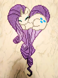 Size: 2904x3900 | Tagged: safe, artist:hardrocker37, rarity, heart pony, irl, perler beads, photo, solo