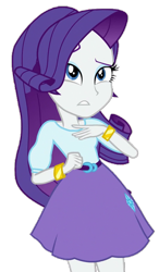 Size: 361x617 | Tagged: safe, artist:thebar, rarity, dance magic, equestria girls, spoiler:eqg specials, belt, bracelet, clothes, confused, female, jewelry, simple background, skirt, solo, transparent background