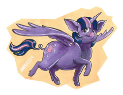 Size: 600x464 | Tagged: safe, artist:saario, derpibooru import, twilight sparkle, twilight sparkle (alicorn), alicorn, pig, pigified, solo, species swap, twilight porkle