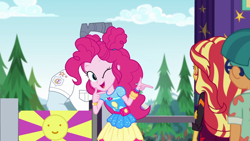 Size: 1920x1080 | Tagged: safe, screencap, max steele, pinkie pie, sunset shimmer, better together, equestria girls, sunset's backstage pass!, doodle bug, female, geode of sugar bombs, magical geodes, male