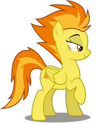 Size: 3926x5000 | Tagged: safe, artist:dashiesparkle, artist:pirill, derpibooru import, spitfire, pegasus, pony, newbie dash, .svg available, absurd resolution, bedroom eyes, cute, female, mare, ponyscape, raised hoof, simple background, solo, transparent background, vector