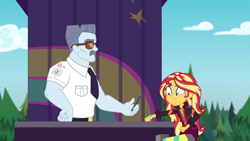 Size: 1920x1080 | Tagged: safe, screencap, max steele, sunset shimmer, equestria girls, equestria girls series, sunset's backstage pass!, spoiler:eqg series (season 2)