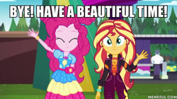 Size: 600x337 | Tagged: safe, edit, edited screencap, screencap, max steele, pinkie pie, sunset shimmer, better together, equestria girls, sunset's backstage pass!, caption, image macro, meme, text, underdog productions