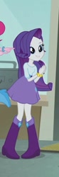 Size: 212x642 | Tagged: safe, screencap, rarity, a case for the bass, equestria girls, rainbow rocks, boots, clothes, cropped, offscreen character, shoes, skirt, smiling