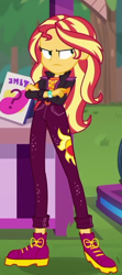 Size: 350x791 | Tagged: safe, screencap, sunset shimmer, better together, equestria girls, sunset's backstage pass!, cropped, music festival outfit, solo