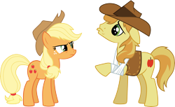 Size: 5811x3554 | Tagged: safe, artist:abion47, applejack, braeburn, earth pony, pony, appleoosa's most wanted, absurd resolution, cute, simple background, transparent background, vector