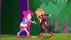 Size: 1920x1080 | Tagged: safe, screencap, pinkie pie, sunset shimmer, better together, equestria girls, sunset's backstage pass!, shoes, sneakers