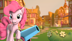 Size: 1920x1080 | Tagged: safe, artist:neondion60, pinkie pie, earth pony, pony, 3d, party cannon, solo, source filmmaker