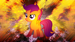 Size: 1920x1080 | Tagged: safe, artist:enemyd, artist:shelmo69, derpibooru import, scootaloo, solo, vector, wallpaper