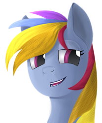 Size: 817x986 | Tagged: source needed, useless source url, safe, artist:konik006, derpibooru import, rainbow dash, pegasus, pony, cool, female, hair over one eye, lidded eyes, mare, simple background, smiling, solo, transparent background