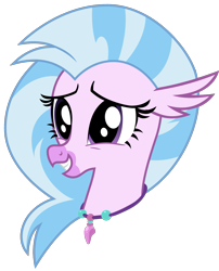 Size: 1501x1859 | Tagged: safe, artist:sonofaskywalker, silverstream, classical hippogriff, hippogriff, school daze, female, jewelry, necklace, simple background, smiling, solo, transparent background, vector