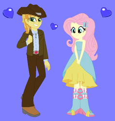 Size: 604x636 | Tagged: safe, artist:themunksandtheetts, braeburn, fluttershy, equestria girls, braeshy, female, male, shipping, straight