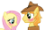 Size: 637x438 | Tagged: safe, artist:dilemmas4u, braeburn, fluttershy, pegasus, pony, braeshy, female, male, shipping, show accurate, straight