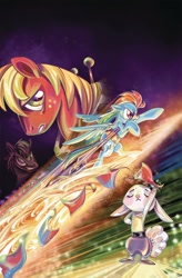 Size: 1048x1600 | Tagged: safe, artist:sararichard, derpibooru import, idw, angel bunny, big macintosh, rainbow dash, pegasus, pony, spoiler:comic, spoiler:comic87, cover, sacks roamer, the fast and the furious