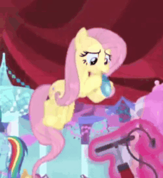 Size: 500x546 | Tagged: safe, derpibooru import, screencap, fluttershy, pinkie pie, rainbow dash, twilight sparkle, twilight sparkle (alicorn), alicorn, earth pony, pegasus, pony, between dark and dawn, animated, balloon, blowing up balloons, cute, female, flying, gif, inflating, mare, open mouth, out of breath, shyabetes