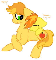 Size: 493x523 | Tagged: safe, artist:soarinrainbowdash3, derpibooru import, braeburn, spitfire, female, male, shipping, spitburn, straight