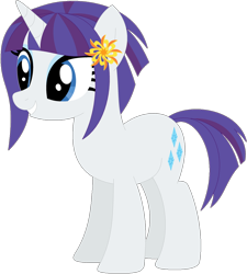 Size: 1024x1137 | Tagged: safe, artist:ra1nb0wk1tty, rarity, sunny flare, pony, unicorn, equestria girls ponified, female, mare, ponified, recolor, simple background, solo, transparent background