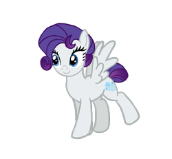 Size: 913x842 | Tagged: safe, artist:flipwix, rarity, oc, oc:temerity, pegasus, pony, alternate cutie mark, alternate hairstyle, alternate universe, female, mare, pegasus rarity, race swap, short hair, simple background, smiling, solo, the flutterby effect, transparent background