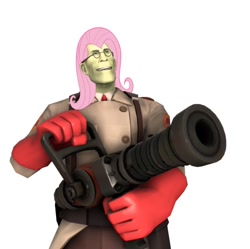 Size: 896x892 | Tagged: safe, fluttershy, human, humanized, medic, parody, team fortress 2, what has science done, why