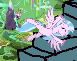 Size: 250x200 | Tagged: safe, artist:thetomness, artist:torpy-ponius, silverstream, classical hippogriff, hippogriff, animated, disney princess, endless stairs, equestria, falling downstairs, falling downstairs fetish, gif, happy, it keeps happening, loop, stairs, stairs are awesome, taco tuesday, that hippogriff sure does love stairs