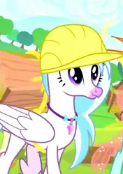 Size: 500x712 | Tagged: safe, screencap, ocellus, silverstream, hippogriff, non-compete clause, cropped, cute, diastreamies, female, helmet, solo focus