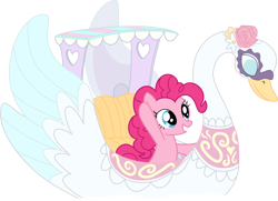 Size: 4836x3498 | Tagged: safe, artist:shutterflyeqd, pinkie pie, earth pony, pony, swan, season 6, the gift of the maud pie, spoiler:s06, simple background, solo, swan boat, transparent background, vector