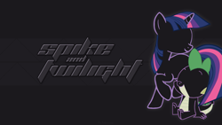 Size: 1920x1080 | Tagged: safe, artist:joshiepup, derpibooru import, spike, twilight sparkle, dragon, outline, vector, wallpaper