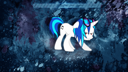 Size: 1920x1080 | Tagged: safe, artist:joshiepup, derpibooru import, dj pon-3, vinyl scratch, pony, unicorn, angry, broken glasses, female, mare, solo, vector, wallpaper