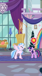 Size: 430x768 | Tagged: safe, screencap, silverstream, twilight sparkle, twilight sparkle (alicorn), alicorn, pocket ponies, school of friendship