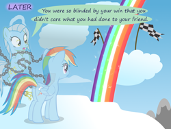 Size: 1200x900 | Tagged: safe, artist:evil-dec0y, derpibooru import, rainbow dash, oc, pegasus, pony, comic:trixie vs., comic:trixie vs. hearth's warming