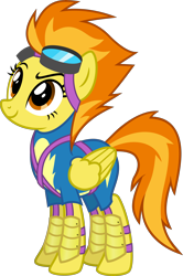 Size: 3874x5848 | Tagged: safe, artist:osipush, derpibooru import, spitfire, absurd resolution, alternate universe, clothes, goggles, harness, heroes of might and magic, ponies of flight and magic, simple background, solo, transparent background, vector, wonderbolts uniform