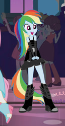 Size: 633x1225 | Tagged: safe, derpibooru import, edit, edited screencap, screencap, rainbow dash, equestria girls, equestria girls (movie), clothes, cropped, dancing, dress, fall formal outfits, female, goth, gothic rainbow dash, ponied up, rainbow goth, solo, solo focus