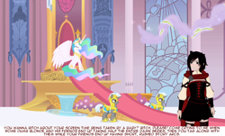 Size: 1280x775 | Tagged: safe, princess celestia, alicorn, pony, female, mare, psyga's alternate pony scenes, ruby rose, rwby