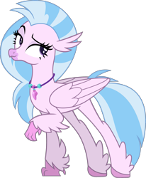 Size: 2127x2580 | Tagged: safe, artist:andrevus, silverstream, classical hippogriff, hippogriff, what lies beneath, female, raised eyebrow, simple background, smug, solo, transparent background, vector, wings