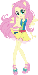 Size: 7649x14882 | Tagged: safe, artist:sugar-loop, fluttershy, equestria girls, friendship games, absurd resolution, box art, clothes, high heels, lipstick, necktie, school spirit, simple background, solo, transparent background, vector, wondercolts