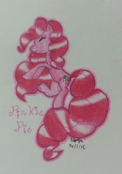 Size: 1712x2448 | Tagged: safe, artist:lizzyisme, pinkie pie, earth pony, pony, glad, happy, my little pony, smiling, solo, traditional art