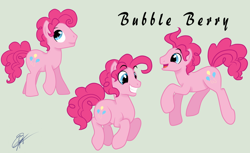 Size: 1024x628 | Tagged: safe, artist:iiamethystskyii, bubble berry, pinkie pie, earth pony, pony, rule 63, solo