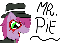 Size: 1484x1044 | Tagged: safe, artist:karibupl700, bubble berry, pinkie pie, earth pony, pony, dr jekyll and mr hyde, miss pie, mr hyde, rule 63, solo